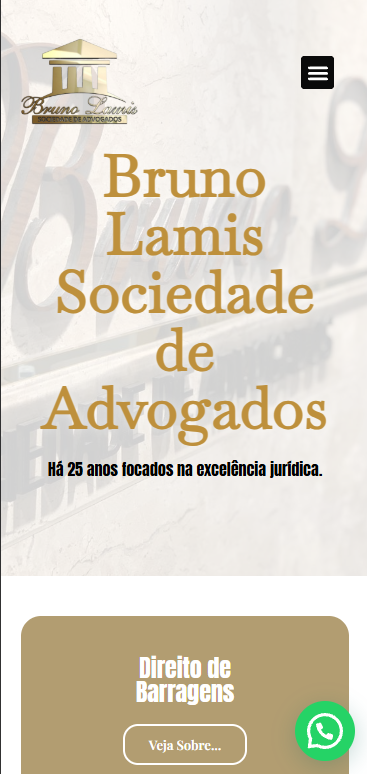 Sitio desarrollado para Bruno Lamis Sociedade de Advogados, versión mobile