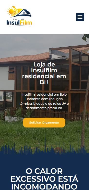 Site desenvolvido para Premium Insulfilm, versão mobile